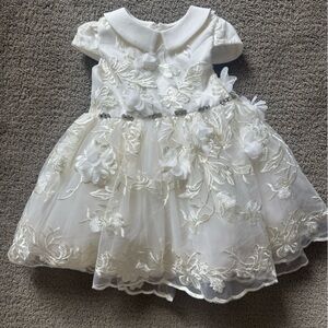 NEW Tulleen White Floral Embroidered Toddler 2T Cap Sleeve Fluffy Dress
